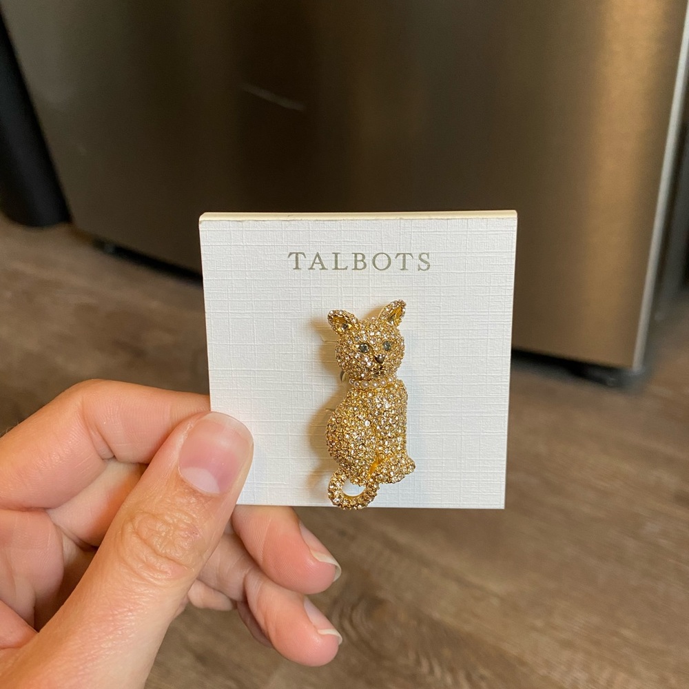 Decorative Jeweled Cat Pin